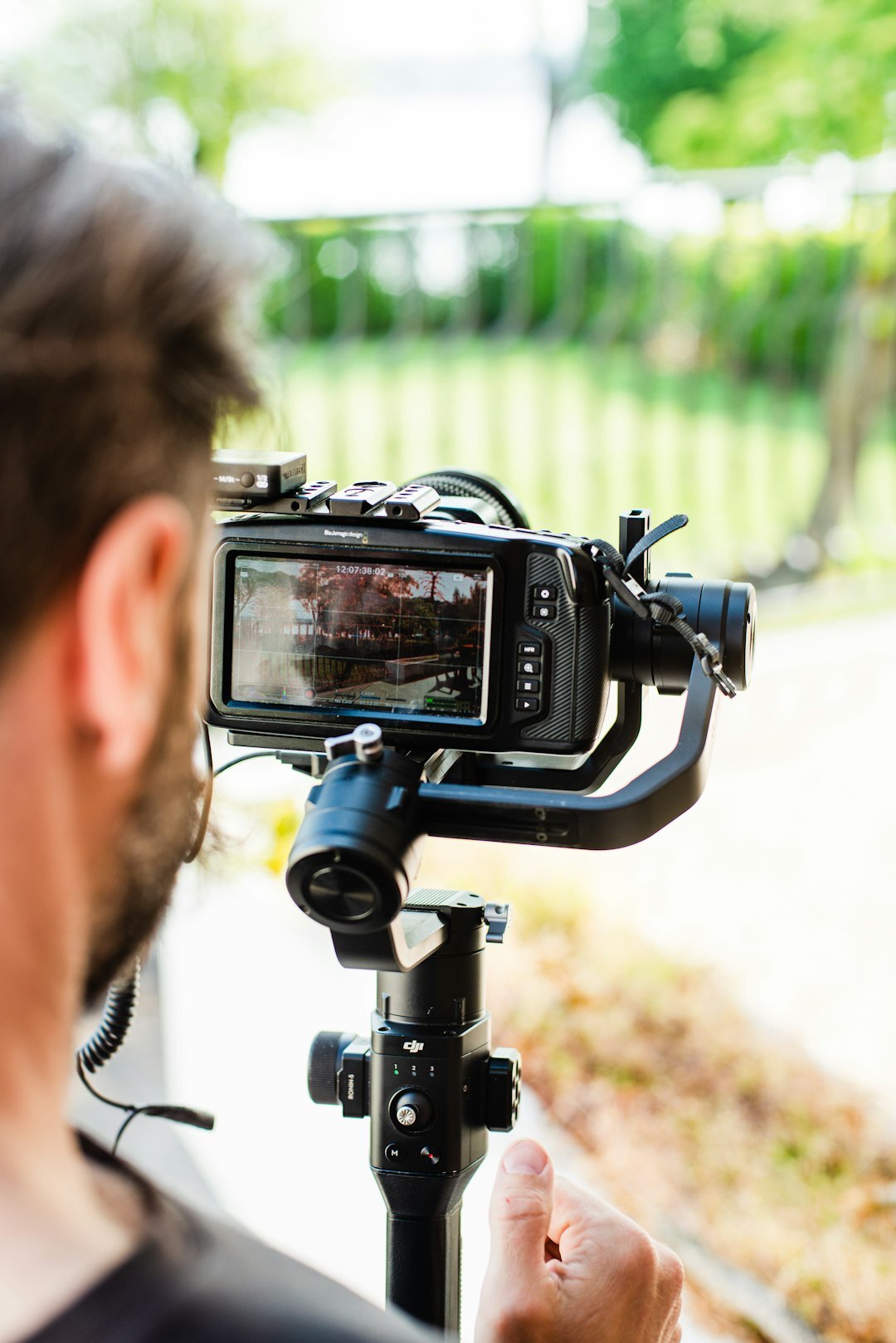 Camera operator filming a live television segment